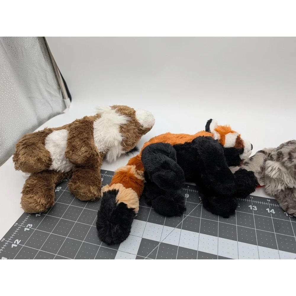 Wild Republic Plush Lot Red Panda Snow Leopard Lynx Cat Stuffed‎ Animal Toy